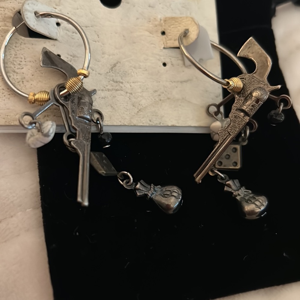 Vintage Western Charm Slim 1” Hoop Earrings,NWT-Boutique